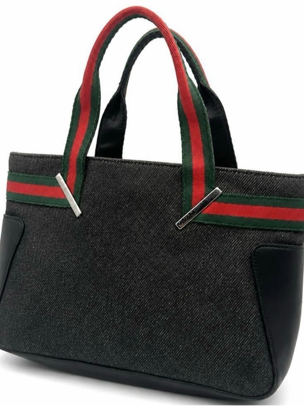 Gucci Web Black Denim Mini Tote